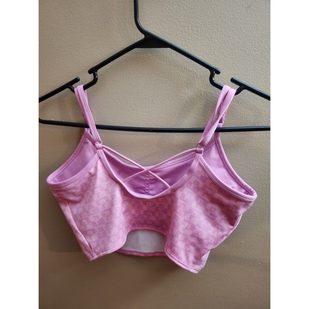 PINK Victoria's Secret Coral Pink Ultimate Light Lined Crop Sport Bra Size S NWT - Picture 4 of 5